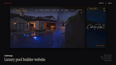 Calimingo Pools: luxury pool-builder website - Website Creation