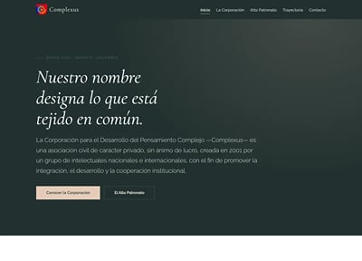 Sitio web de la Corporación Complexus, reconstruido desde cero - Creación de Sitios Web