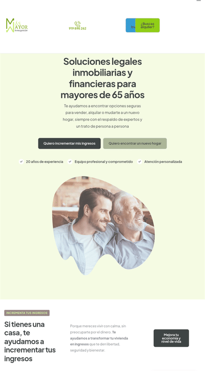 Web de servicios inmobiliarios para mayores para - SEO