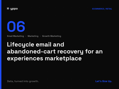 Lifecycle email and abandoned-cart recovery for an experiences vendor - Growth Marketing