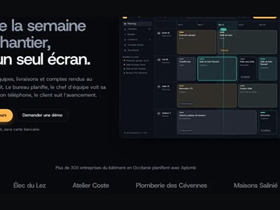 Aplomb, gabarit de site produit SaaS - Application web