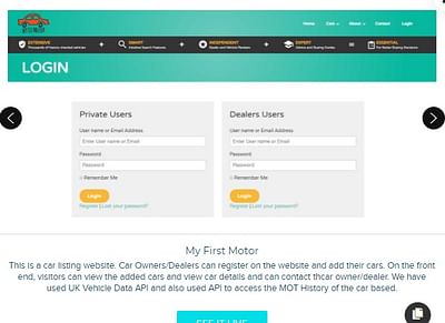 My First Motor - Website Creatie