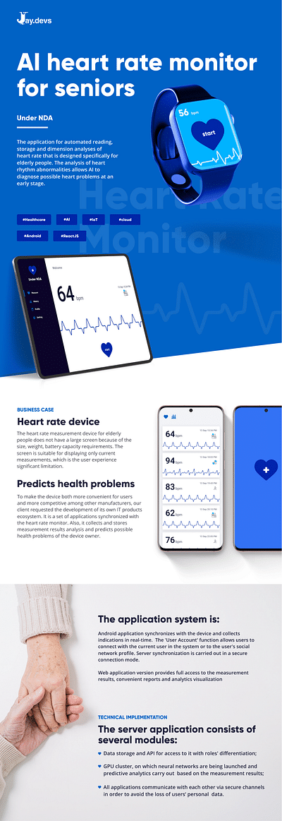 AI Heart Rate Monitor for Seniors - Mobile App