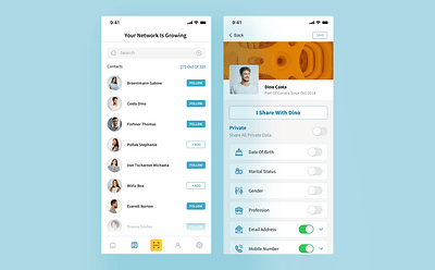 Business Networking and e-Contact App - App móvil