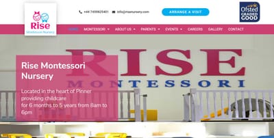 Website Development for Rise Montessori Nursery, Pinner - Création de site internet