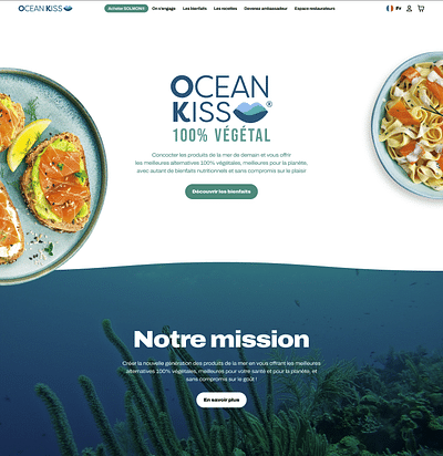 Ocean Kiss - Création site sur Shopify - Website Creation