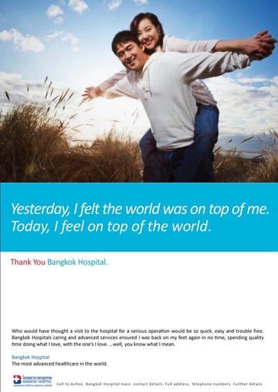 Bangkok Hospital Healthcare. Medical Tourism Advertising Campaign. - Publicité