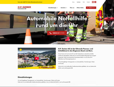 H.P. Gerber Pannendienst – WordPress Website - Webseitengestaltung
