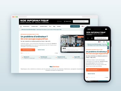 Site de SOS Informatique : boutique, espace client et back-office - E-commerce