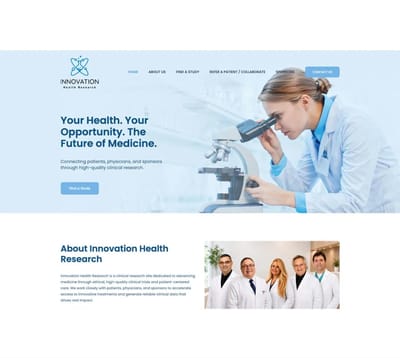 Innovation Health Research - Website Creation