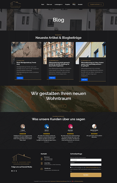 Blog Implementierung im Stuckateurbereich - SEO