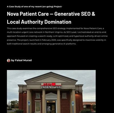 NOVA Patient Care - SEO Penetration and disturbing the Market - Référencement naturel