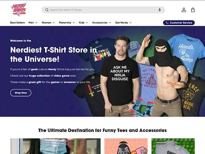 Nerdy Shirts: Smart Designs for Geeky Minds - Website Creation