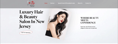 VIP Beauty Salon · Web para salón de belleza en Nueva Jersey (EEUU) - Création de site internet
