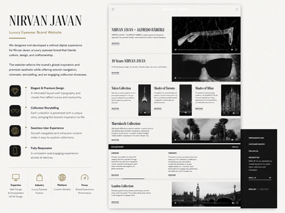Luxury Eyewear Brand Website Experience - Creación de Sitios Web