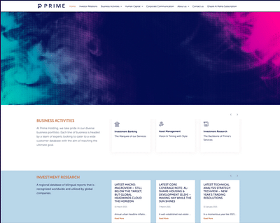 Prime Holding - Création de site internet