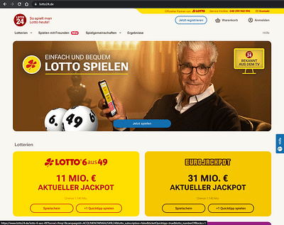 Beratung und Web Development: Online-Lotterie - Digitale Strategie
