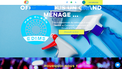 SITE VITRINE DE NETTOYAGE MENAGER EDIMS PRO CLEAN - Website Creation