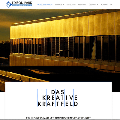 Homepage Businesspark München - Webseitengestaltung