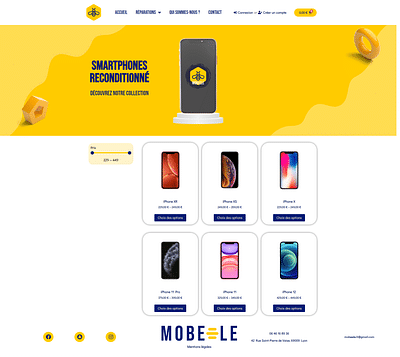 Site E-commerce Mobeele.tech - Webseitengestaltung