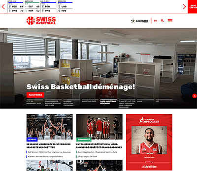 Fédération Suisse de Basket: site internet - Webanwendung