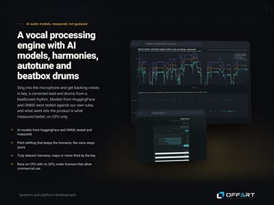 AI vocal processing engine, harmonies, autotune and beatbox drums - Künstliche Intelligenz
