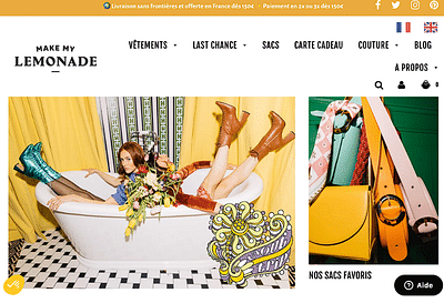 Création de boutique shopify pour Make My Lemonade - Webseitengestaltung