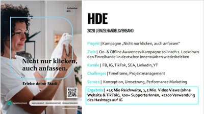 Campaing "Nicht nur klicken, auch anfassen!" - Digital Strategy