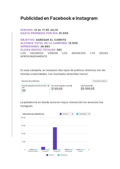 Campañas en Meta para marca de indumentaria - Online Advertising