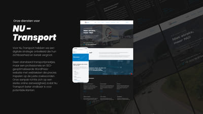 Website creatie voor NU-Transport - Création de site internet