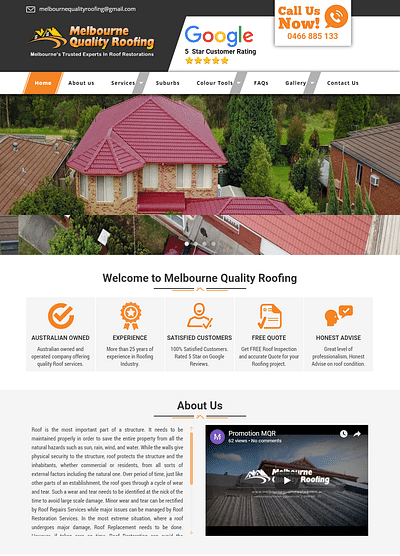 Search Engine Optimisation - Roofing Company - Onlinewerbung