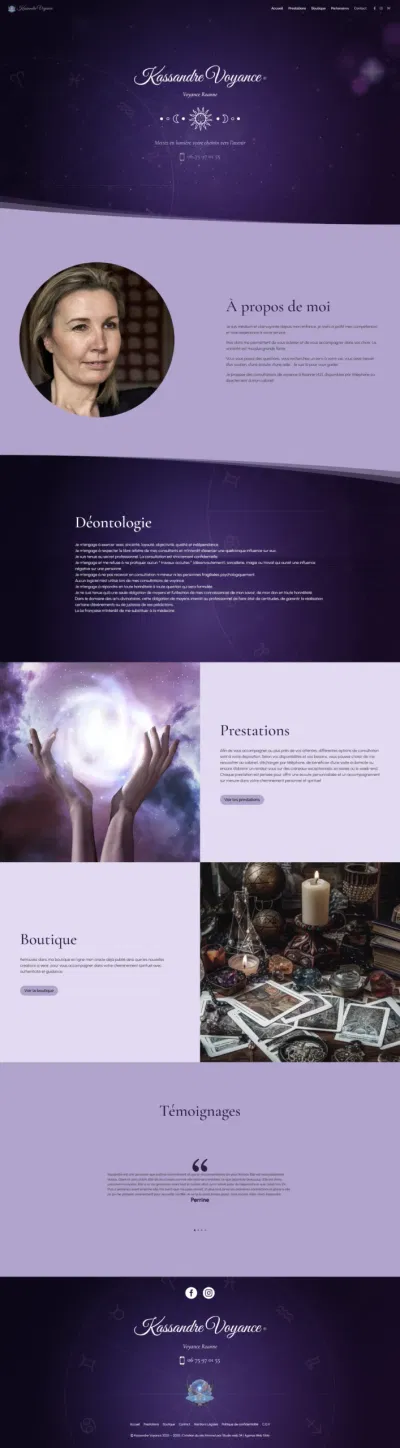 Kassandre Voyance - Création de site internet