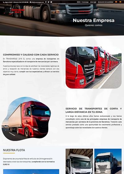 Diseño Web Empresa Transportes - Creación de Sitios Web