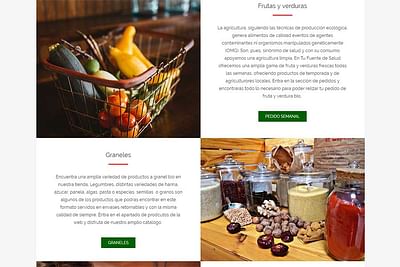 Web sobre alimentación ecológica y vida sana - Website Creatie