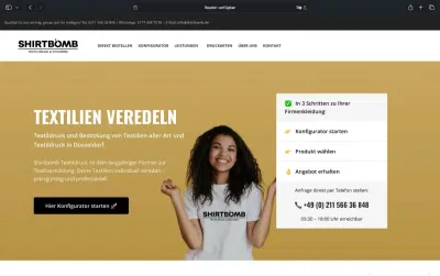 Shirtbomb | Verkaufsstarke Website für Textildruck & Stickerei - E-commerce