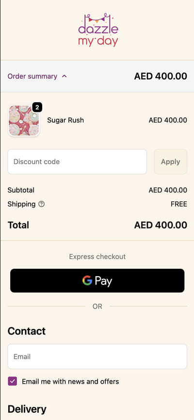 Shopify Store for DazzleMyDay! - Webseitengestaltung