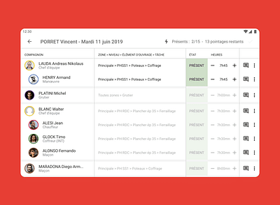 Pointage Compagnon - Application mobile