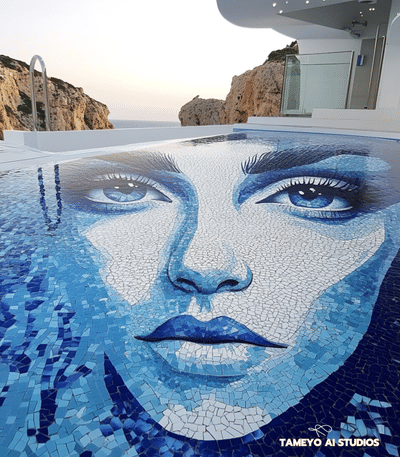 Santorini Pools - AI architectural visualization - Artificial Intelligence