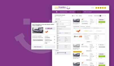 Leasevergelijker, onafhankelijke vergelijkingssite - Website Creatie