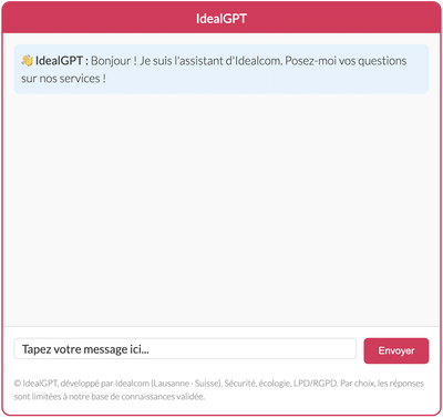 IdealGPT : Assistant IA Suisse pour entreprises - Intelligence Artificielle