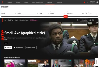 Arte.tv: Refonte du portail de diffusion vidéo - Application web