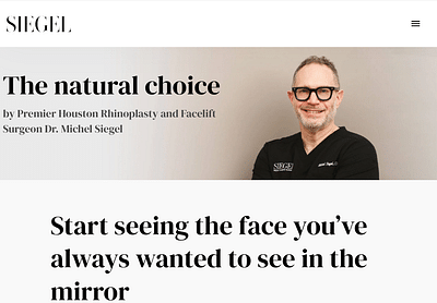Web Dev & Design for Facial Plastic Surgery Clinic - Création de site internet