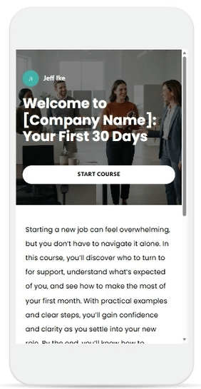 Onboarding and staff training mobile course - Web Application
