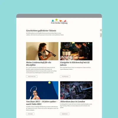 Talent development for young people. - Webseitengestaltung
