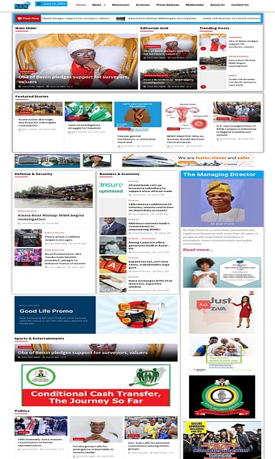News Websites creation for Fed. Gov. of Nigeria - Website Creatie