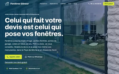 Fenêtres Glineur — site vitrine d'un artisan poseur RGE - SEO