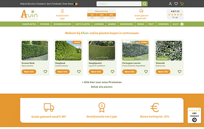 Webshop voor online tuincentrum Atuin.be - Website Creatie