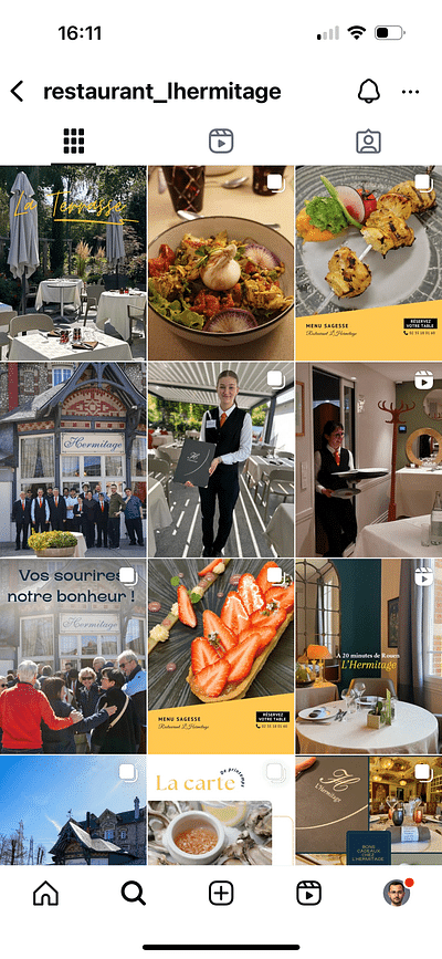 Gestion réseaux sociaux du restaurant l'Hermitage - Stratégie digitale