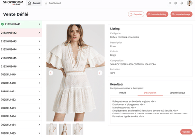 Génération de fiches produits avec de l'IA - Application web