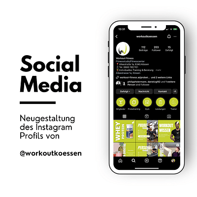 Neugestaltung Instagram Account @workoutkoessen - Social Media